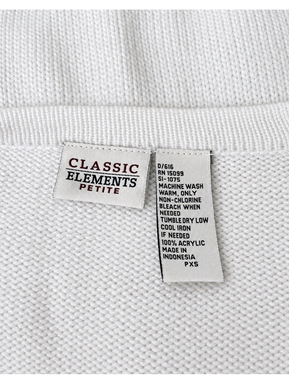 Vintage Classic Elements White Cable Knit Gold Button Cardigan Petite XS - Picture 5 of 5